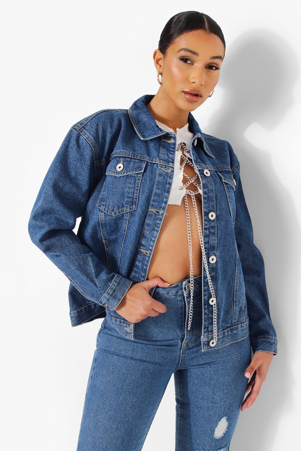 Boohoo blue cheap denim jacket